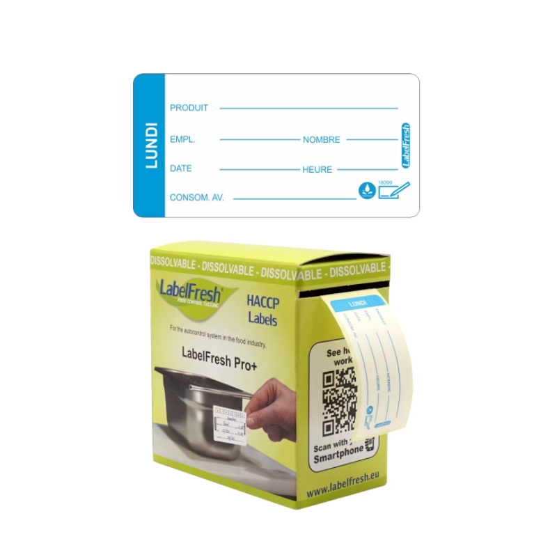LABELFRESH PRO 250 WATER-SOLUBLE LABELS 3X6CM MONDAY | Bruyerre